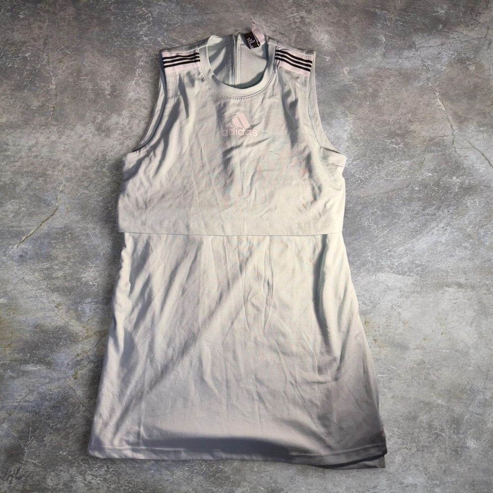 Adidas Athletic Tennis Dress Sleeveless Performance Activewear White Size S